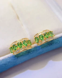 Natural Tsavorite Hoop Earrings