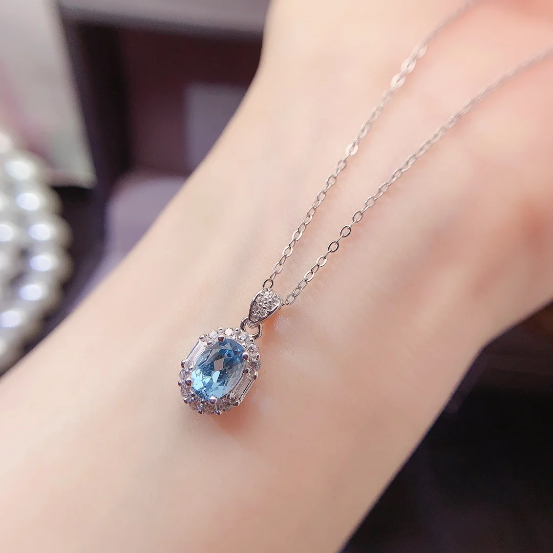 Natural Topaz Teardrop Pendant - view 2