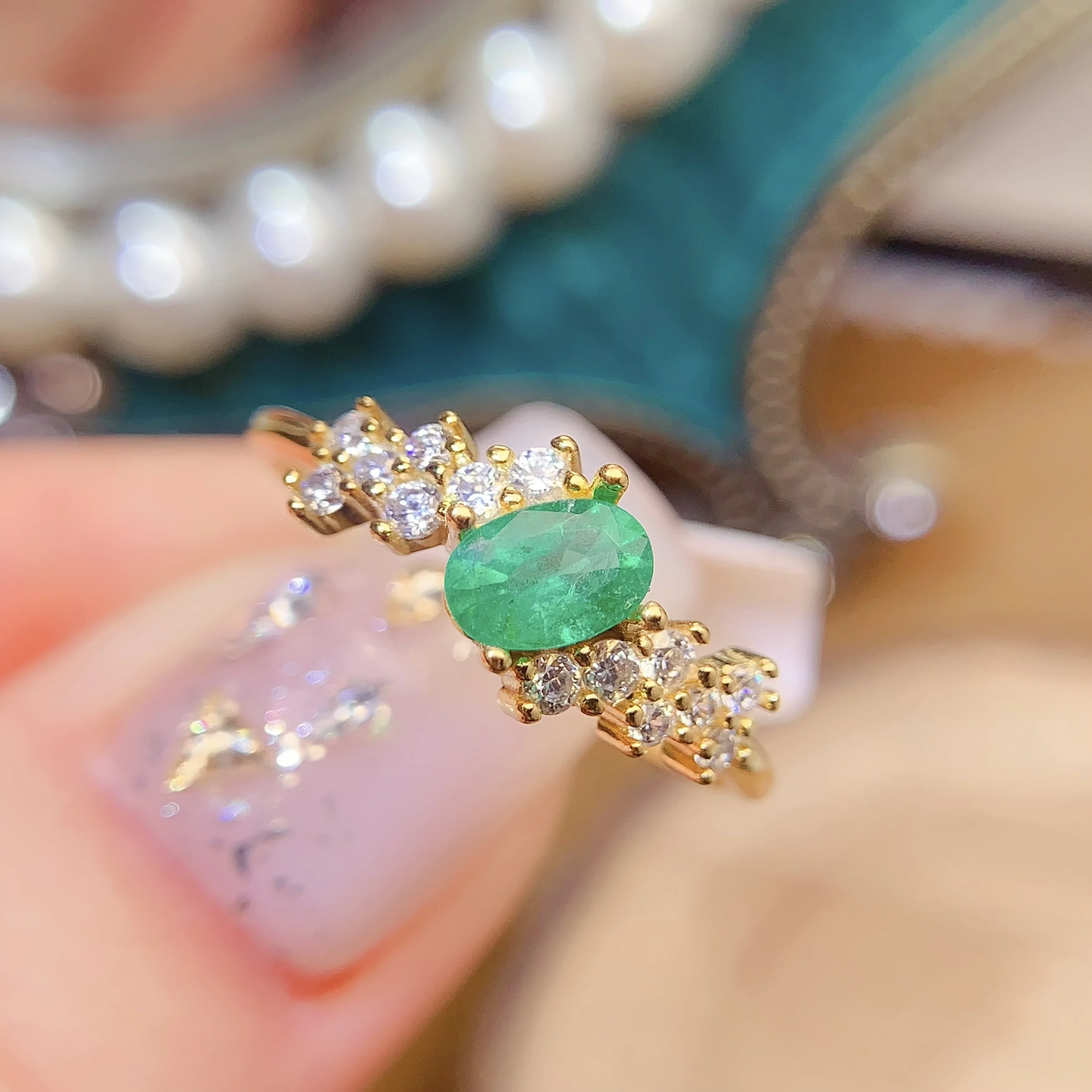 Triple Accent Oval Ring - view 1