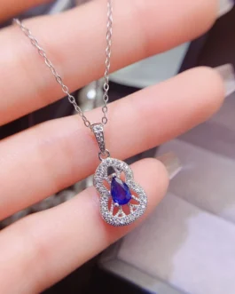 Natural Sapphire Gourd Pendant