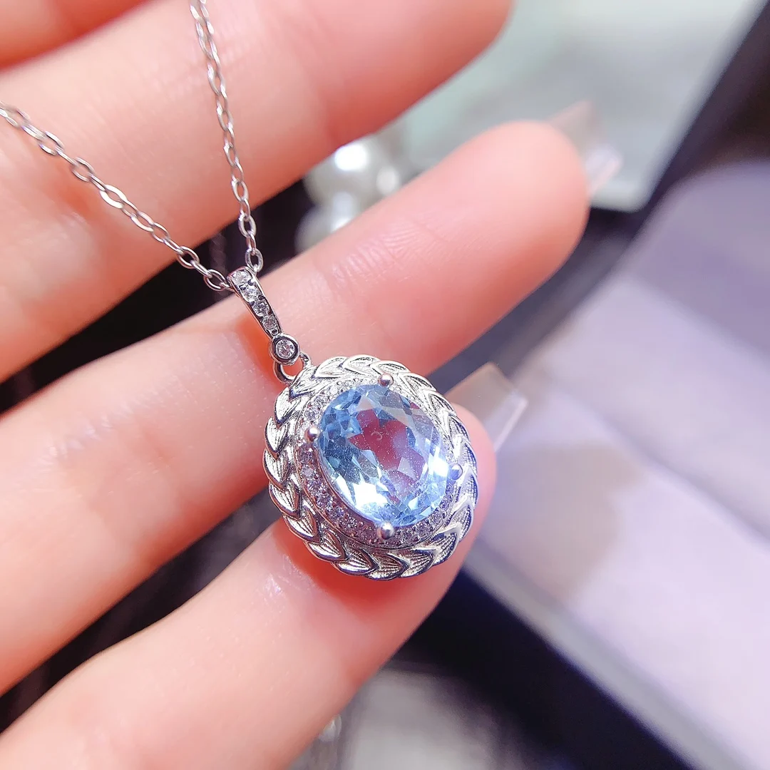 Natural Topaz Rope Halo Pendant - view 1