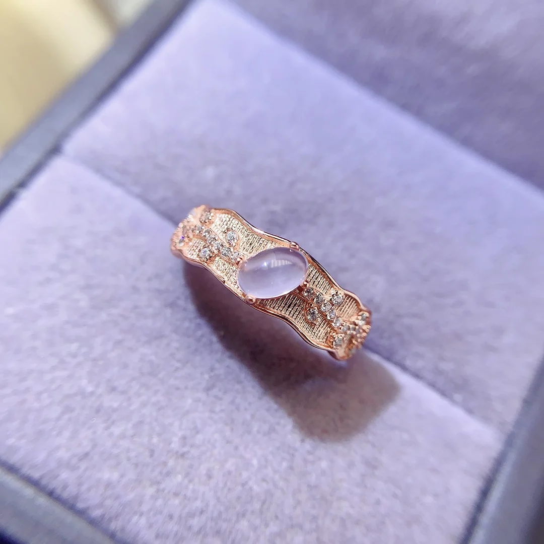 Natural Rose Quartz Wedding Ring - view 5
