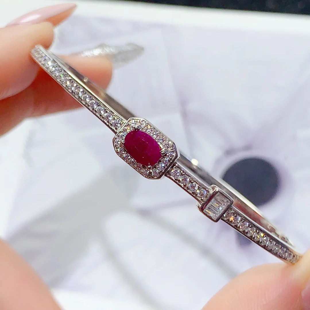 Natural Ruby Luxury Bangle - view 1