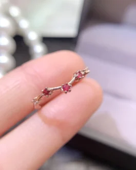 Natural Ruby Curved Band Ring