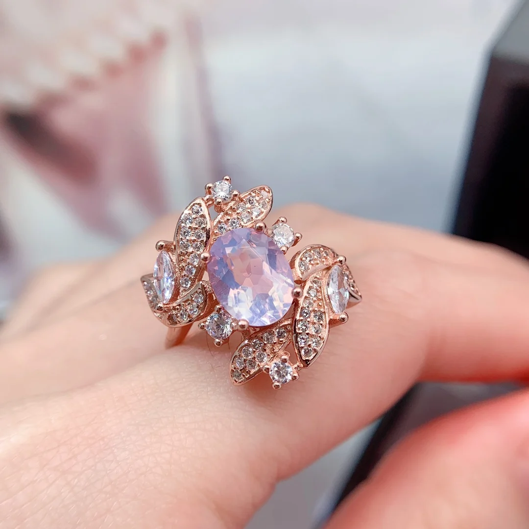 Natural Lavender Classic Gold Ring - view 4