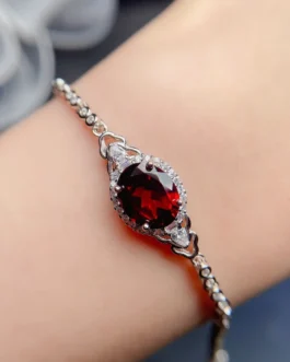 Natural Garnet Strand Bracelet