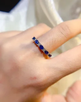 Natural Gemstone Colour Row Ring
