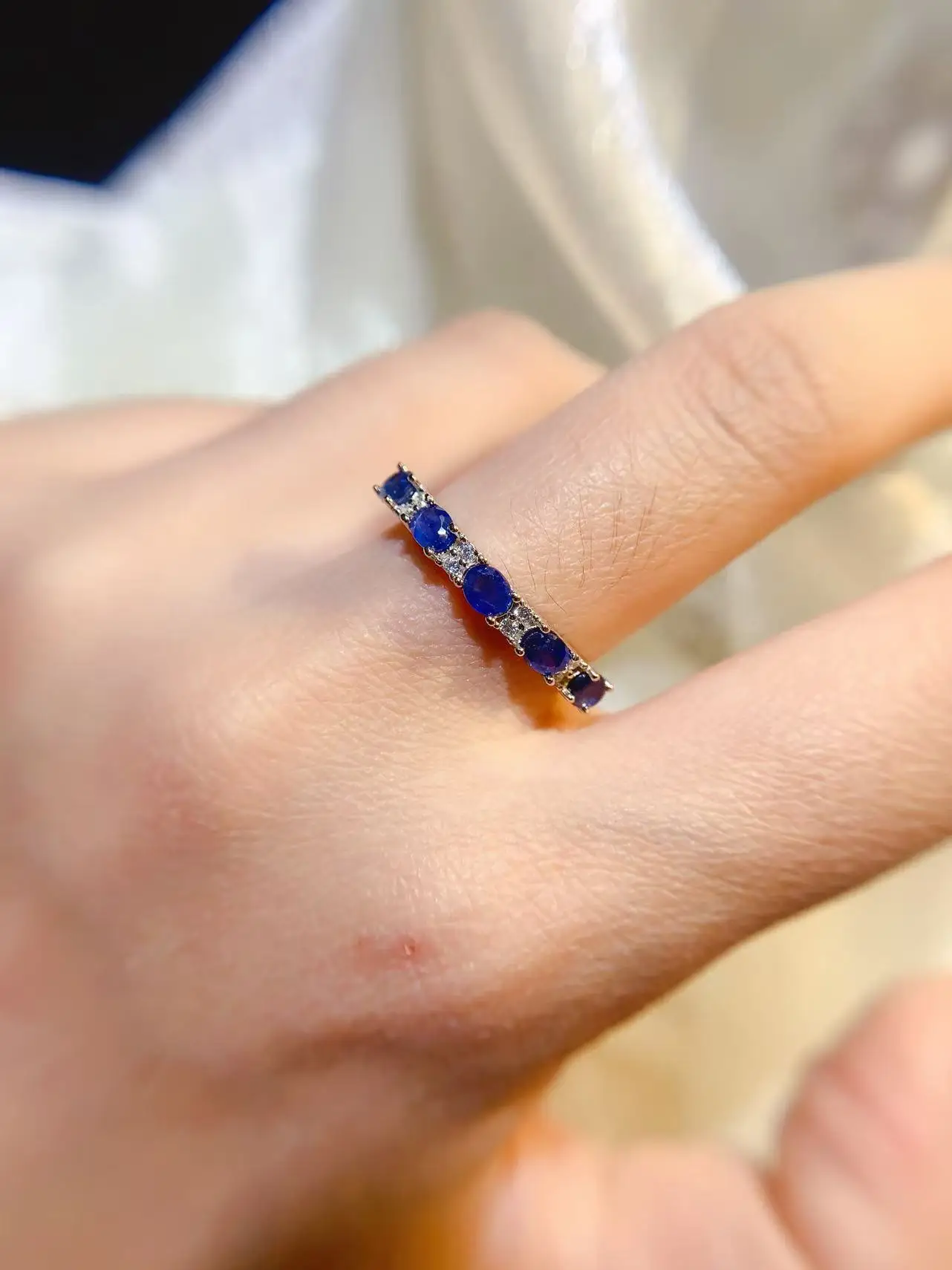 Natural Gemstone Colour Row Ring - view 2