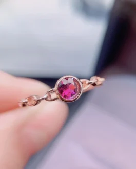 Natural Garnet Chain Link Ring