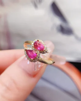 Natural Tourmaline Pear Vintage Ring