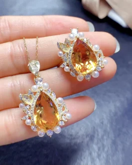 Natural Citrine Elegant Jewelry Set