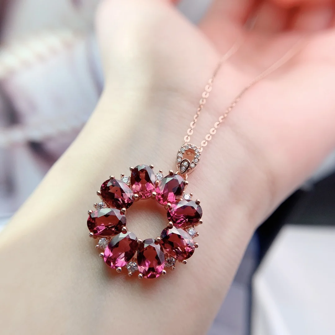 Natural Garnet Wreath Pendant - view 1