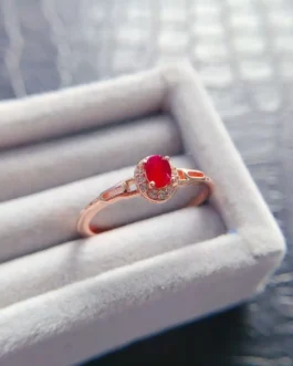 Dainty Halo Gemstone Ring