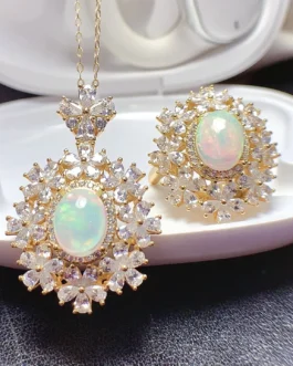 Natural Opal Elegant Jewelry Set