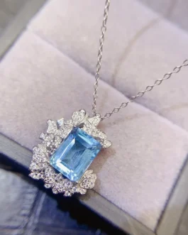 Natural Topaz Butterfly Pendant Necklace