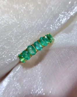 Natural Emerald Five Oval Ring