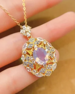 Natural Lavender Vintage Pendant Necklace