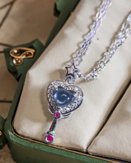 Natural Topaz Heart Key Pendant