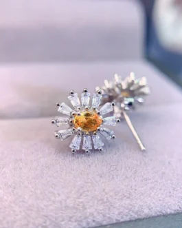 Natural Sapphire Yellow Stud Earrings