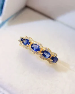 Natural Sapphire Five Stone Ring