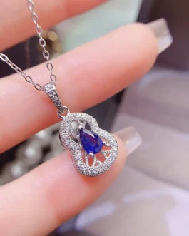 Natural Sapphire Gourd Pendant
