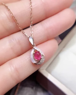 Natural Ruby Teardrop Pendant