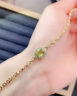 Natural Peridot Station Bracelet