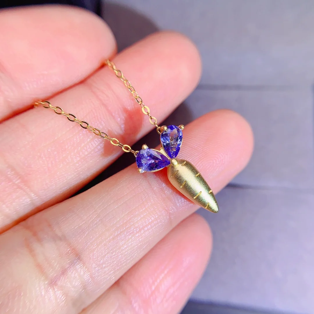 Natural Tanzanite Feather Pendant - view 3