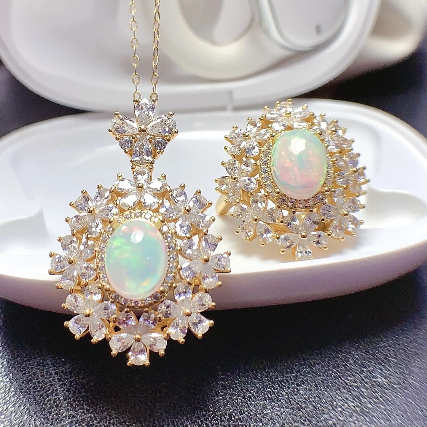 Natural Opal Elegant Jewelry Set - view 7