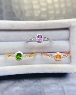 Natural Gemstone Trio Colour Ring