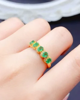 Natural Emerald Five Stone Ring