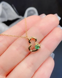 Natural Emerald Heart Pendant