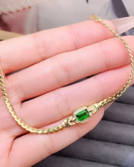 Natural Diopside Step Cut Bracelet