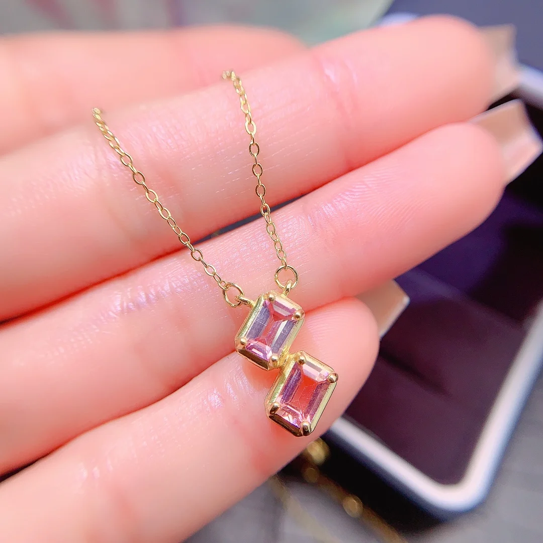 Natural Tourmaline Double Pendant - view 5