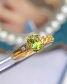 Natural Peridot East West Ring
