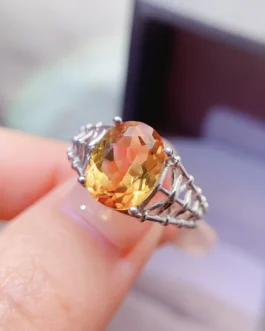 Natural Citrine Bold Oval Ring