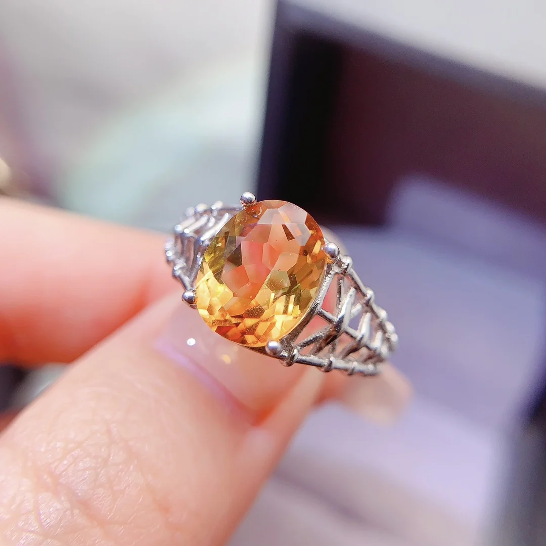 Natural Citrine Bold Oval Ring - view 1