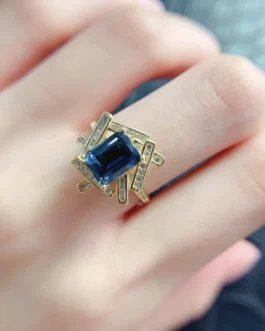 Natural Topaz Sunburst Gold Ring