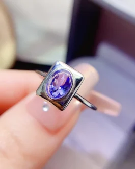 Natural Tanzanite Luxury Halo Ring
