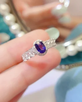 Natural Sapphire Wide Band Ring