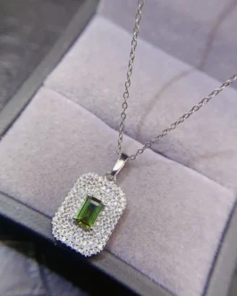 Natural Tourmaline Rectangle Pendant