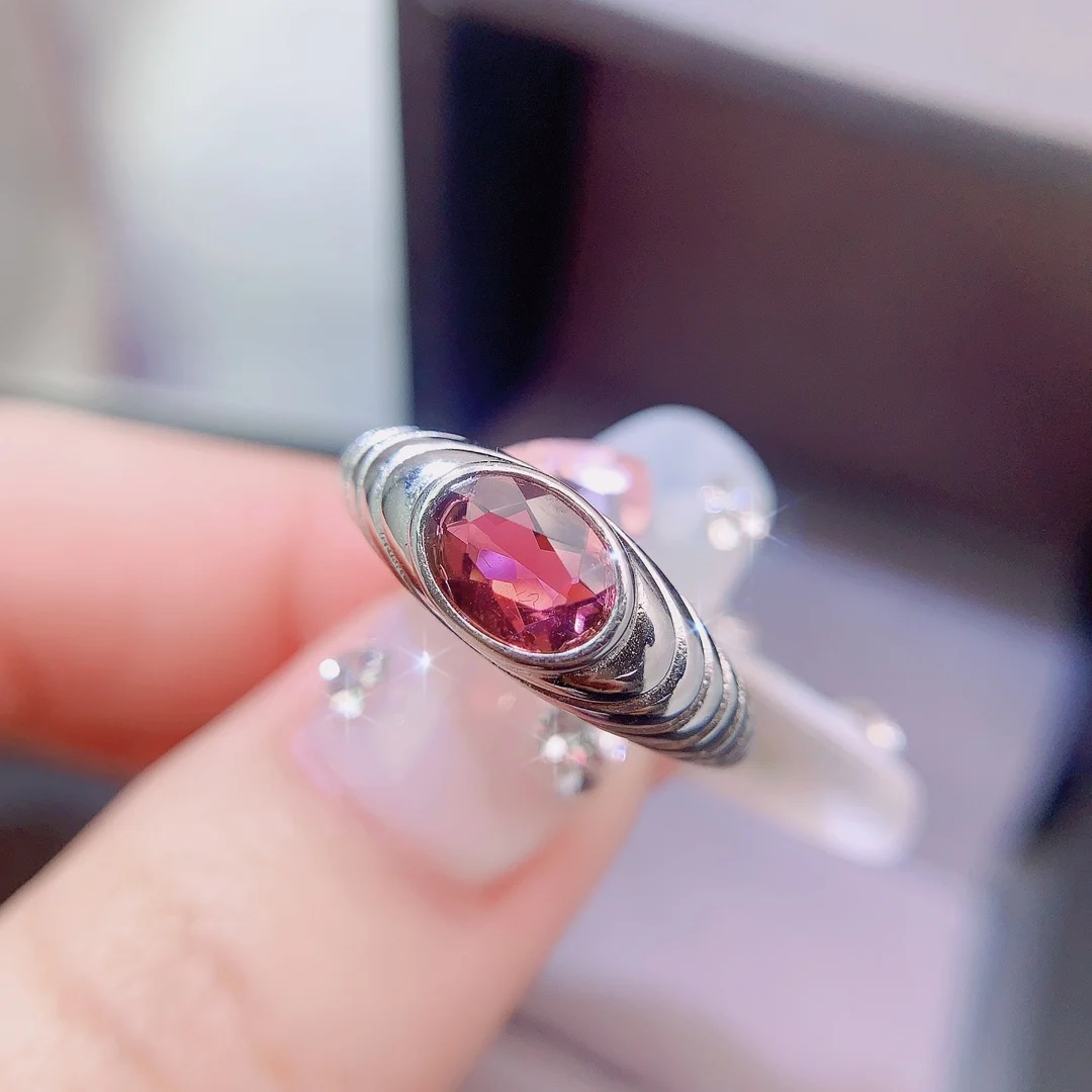 Natural Garnet East West Ring - view 1