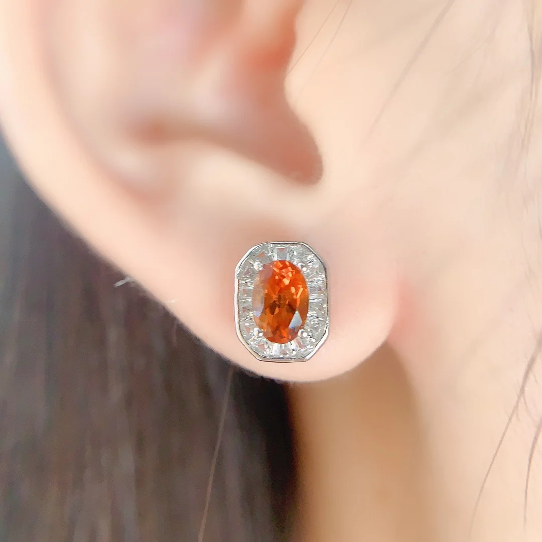 Natural Citrine Halo Stud Earrings - view 2