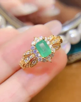 Natural Emerald Art Deco Ring