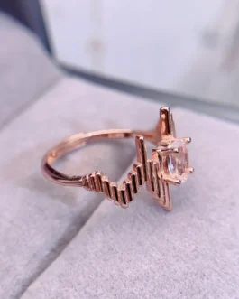 Natural Morganite Wedding Band Ring