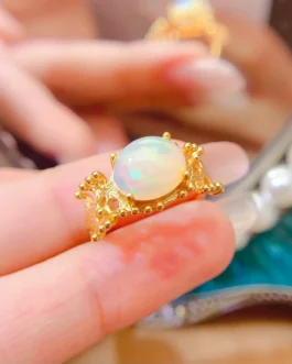 Natural Opal Gemstone Ring