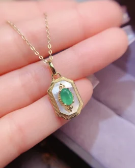 Natural Emerald Octagon Pendant