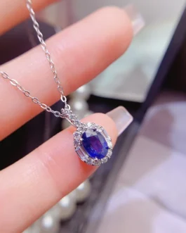 Natural Sapphire Oval Pendant