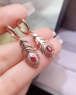 Natural Ruby Bloom Earrings