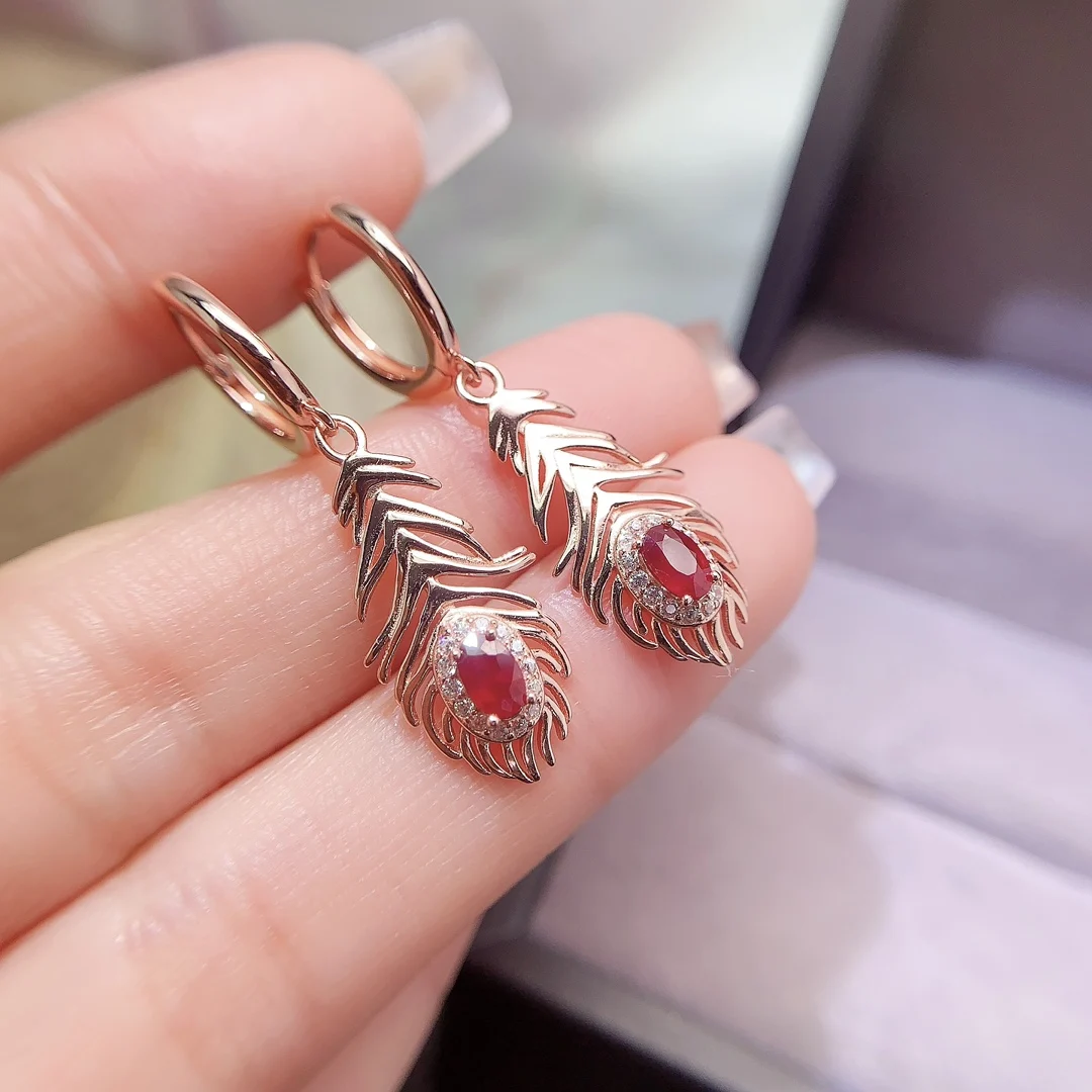Natural Ruby Bloom Earrings - view 1
